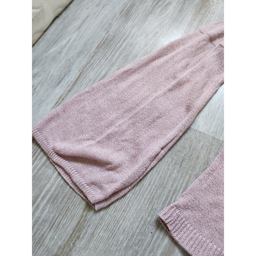 American Eagle Cold Shoulder Knit Sweater Bell Sleeve Heathered Pink XS EUC - Picture 3 of 9